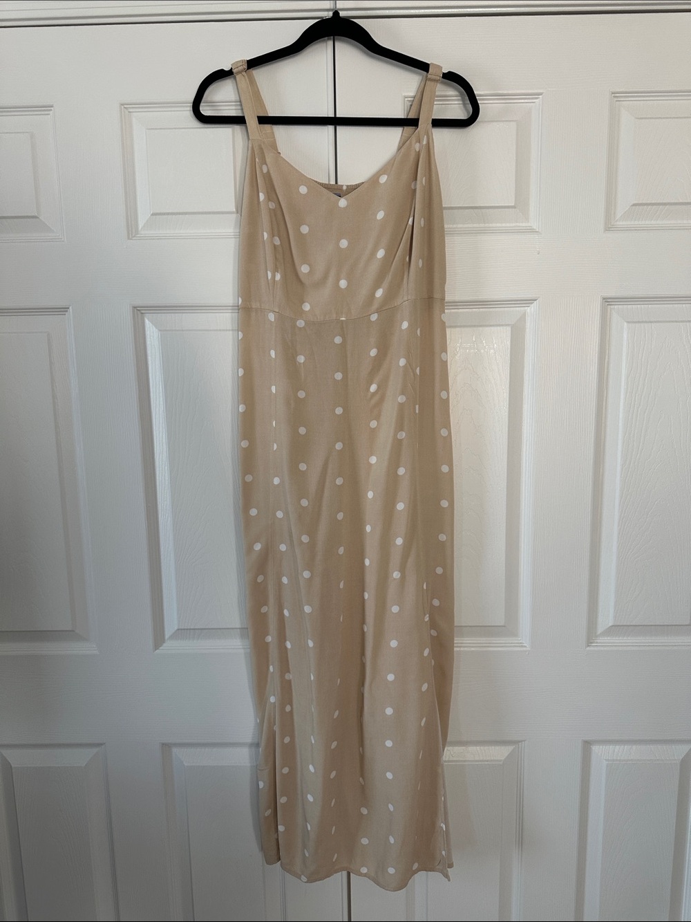 Old Navy Beige Polka Dot Maxi Slip Dress Size Large